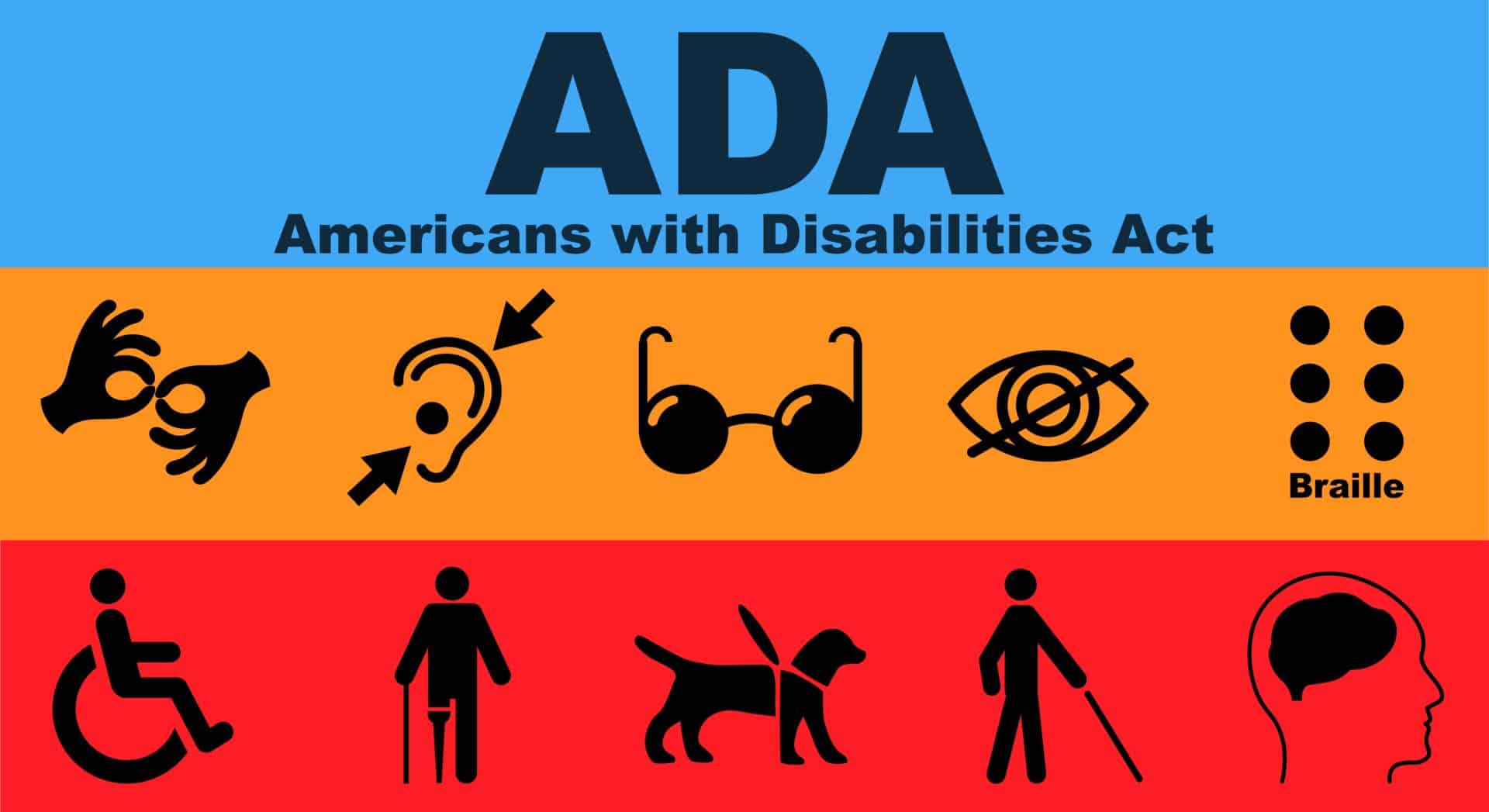 Icons that display the different types of reasonable accommodations that are available
